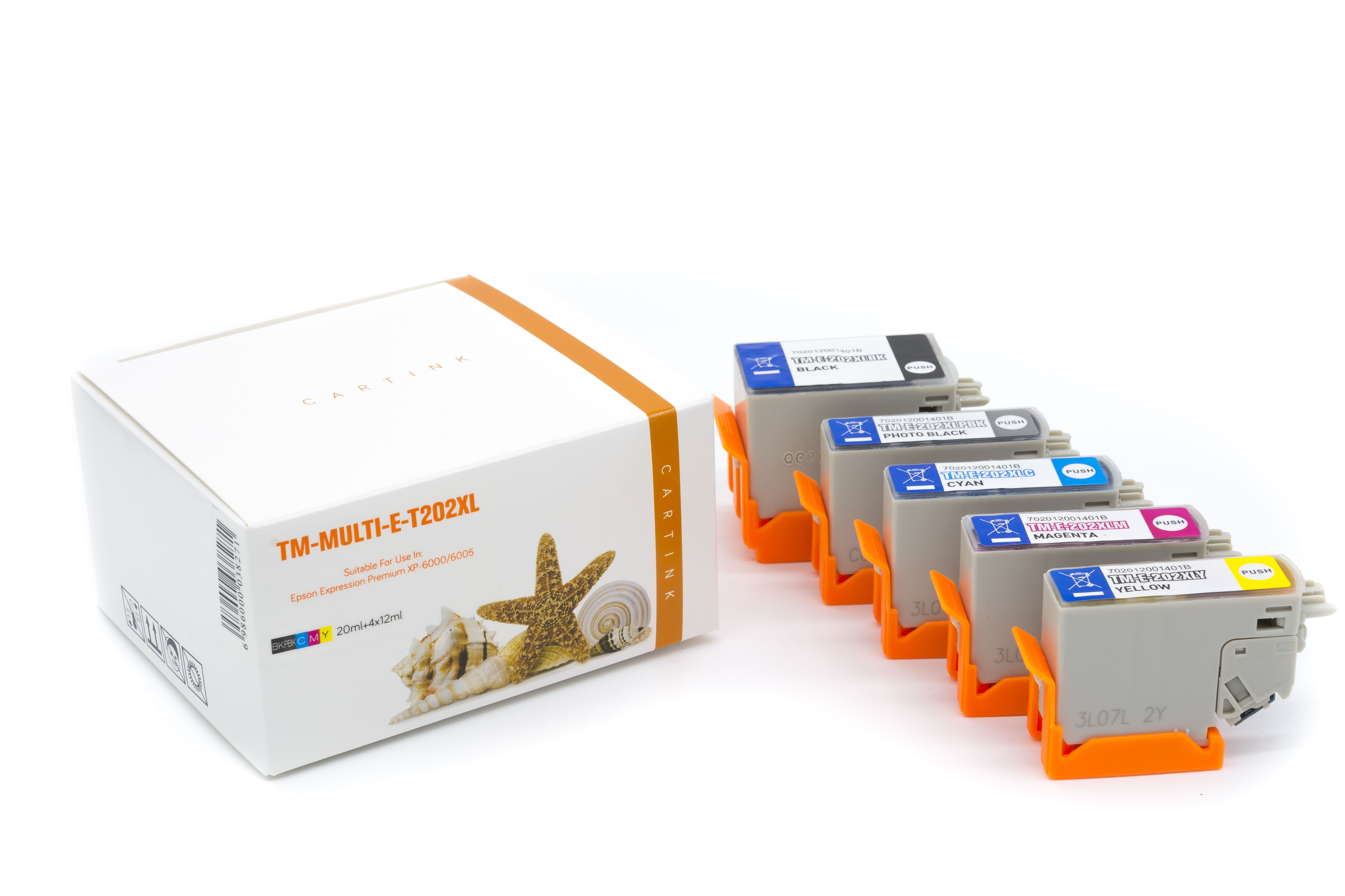 Multipack T0202XL alternativ Tinte für Epson / C13T02G74010/BK20ml/PBKCMY12ml