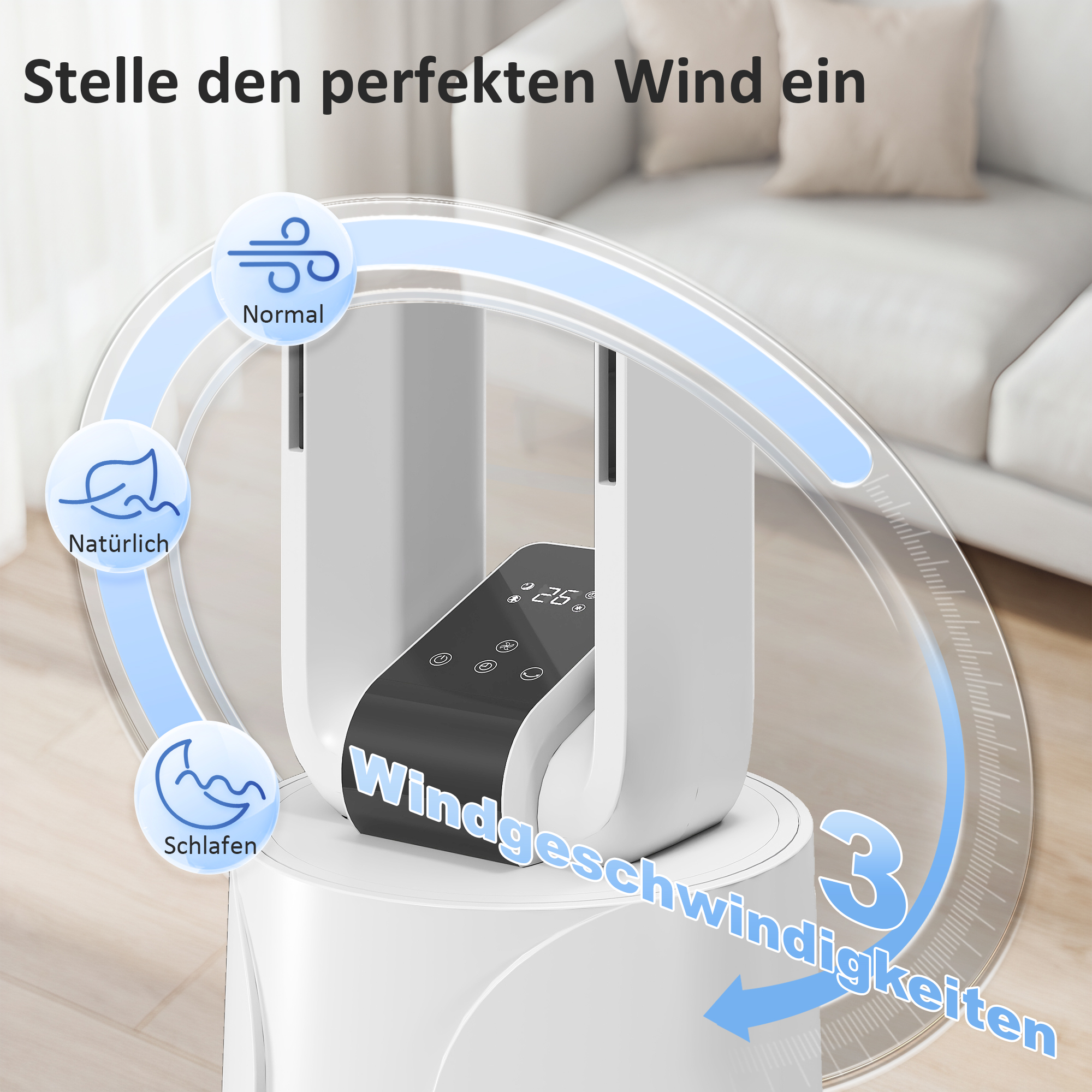 Verdunstungsluftkühler mit Fernbedienung, 15-Stunden-Timer, Kühlakku für Zuhause und Büro, Weiß