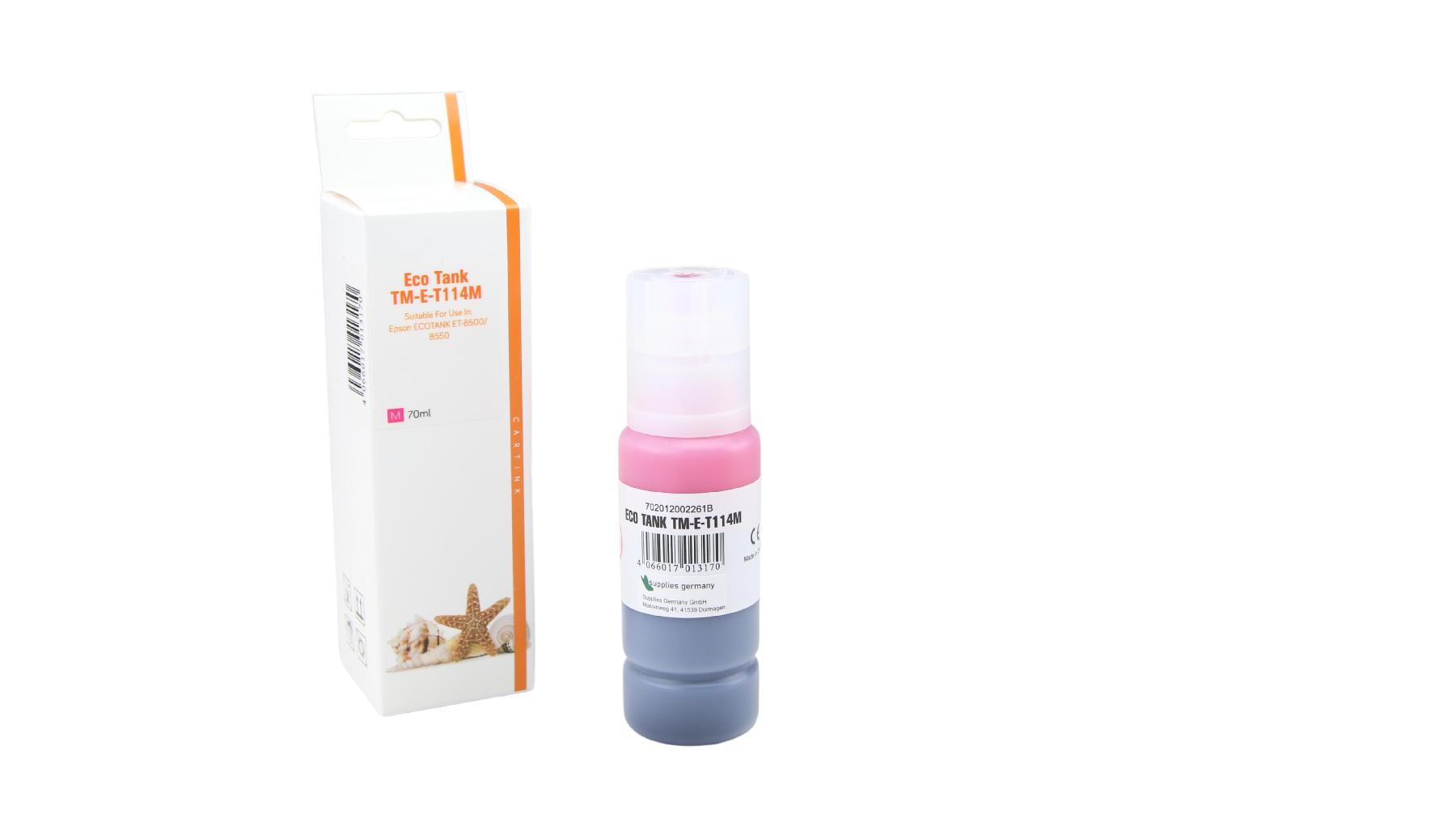 T114M Eco Tank Nachfüllflasche Magenta für Epson / C13T07B340 / 70ml T114M Eco Tank Nachfüllflasche Magenta für Epson / C13T07B340 / 70ml