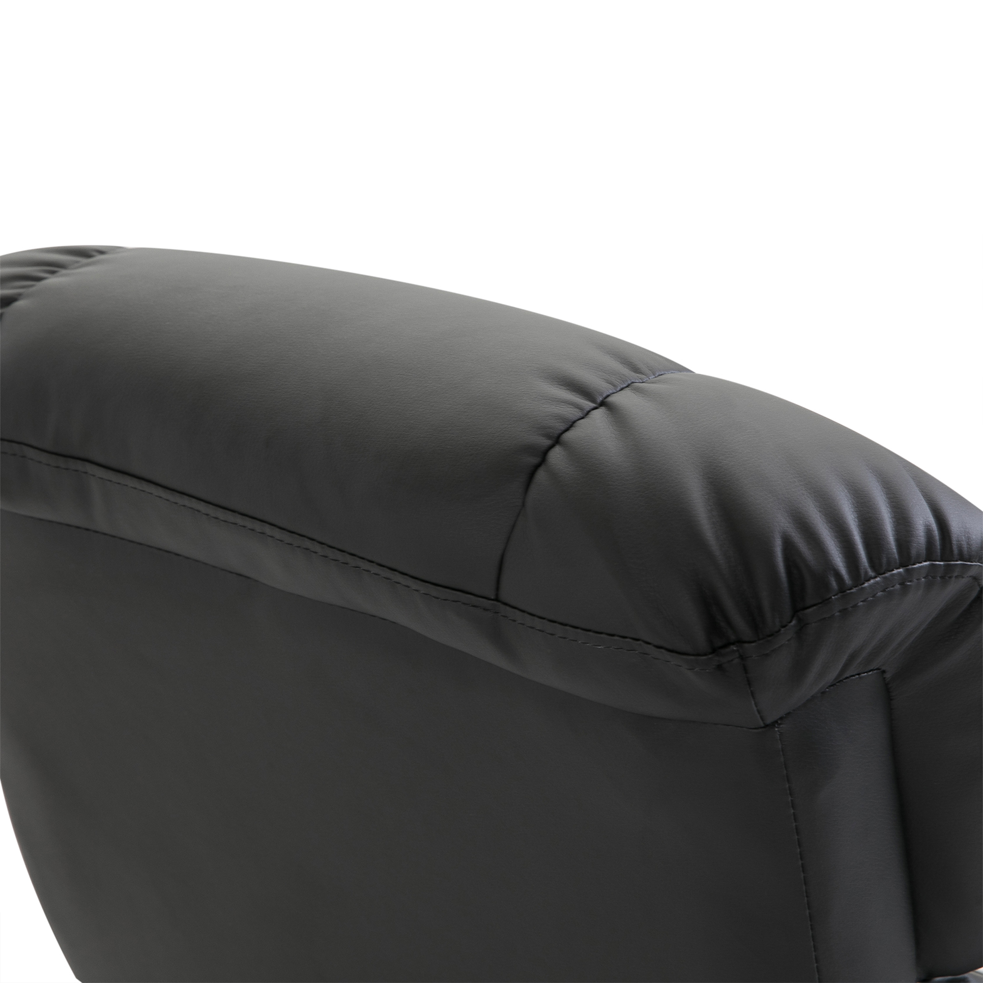 Massagesessel mit Fußhocker, 10 Vibrationspunkte, 145° verstellbare Rückenlehne, Schwarz