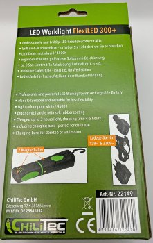 LED Stableuchte mit Akku "FlexiLED 300+" / Ladeschale, Magnethalter, 3W, 250lm,IP44