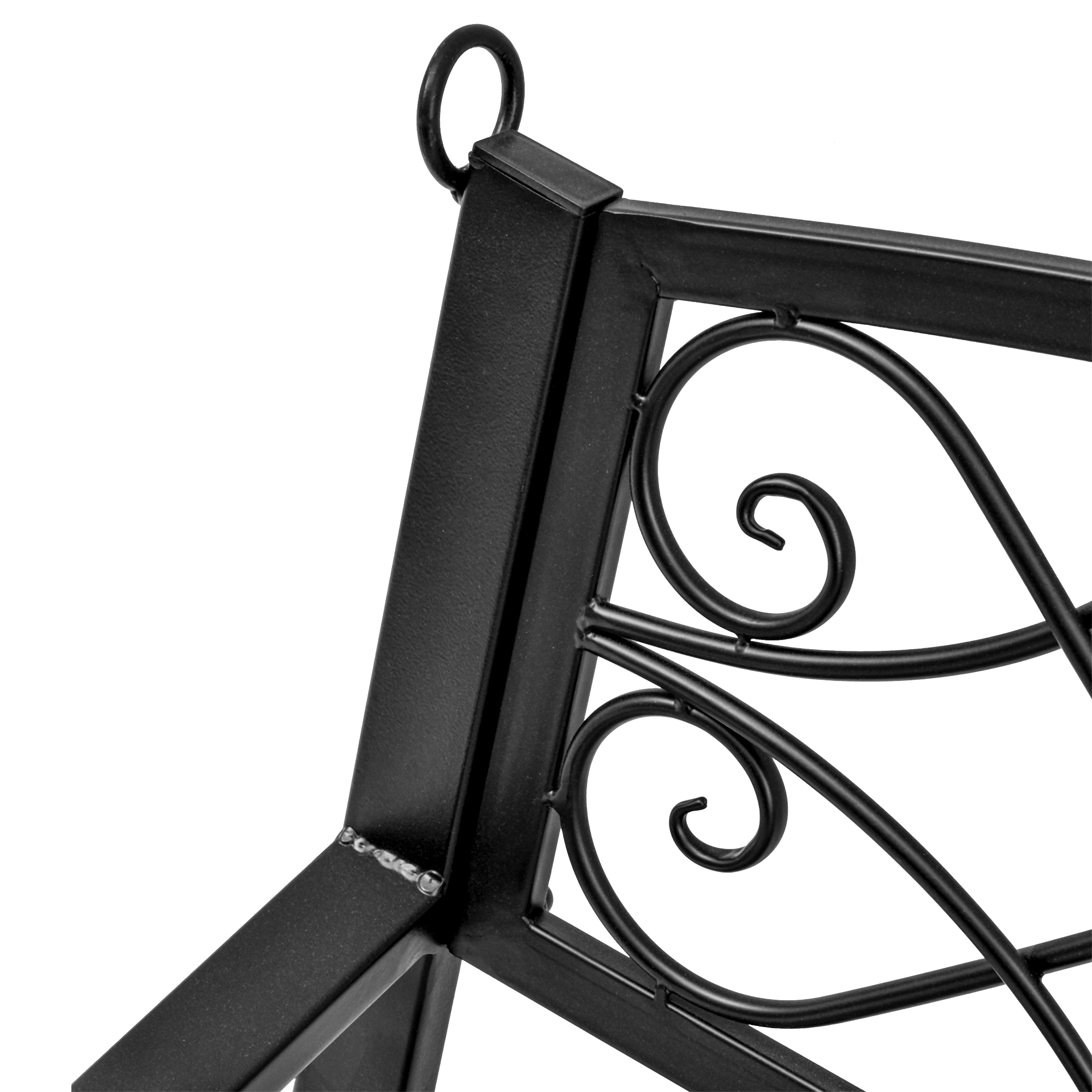 Hängebank 2-Sitzer Gartenschaukel Schaukelbank Hollywoodschaukel Schwebebank mit Ketten Metall Schwarz 132 x 63 x 58 cm