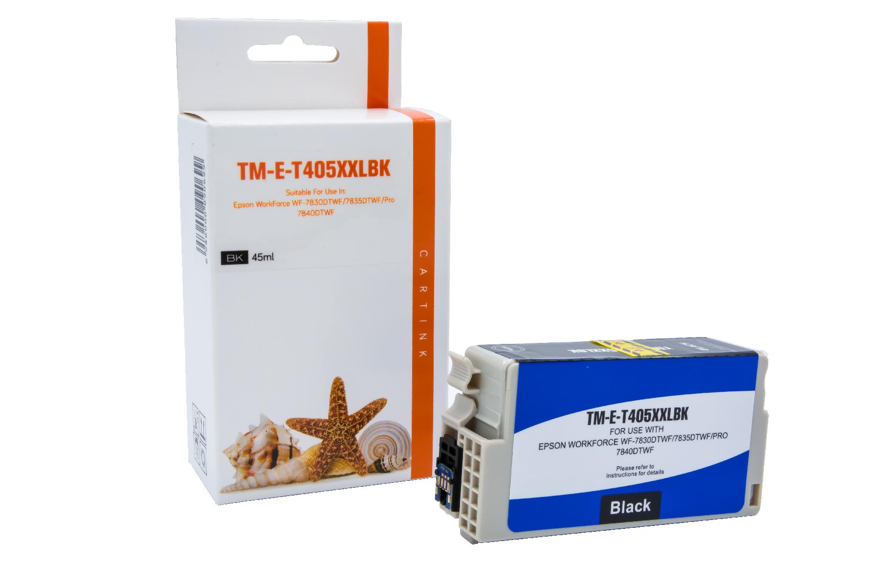 T405XXLschwarz alternativ Seestern Tinte schwarz für Ep / C13T02J14010 / 45 ml