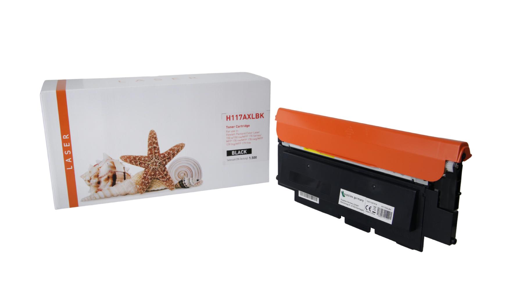 117AXLschwarz mit Chip alternativ Toner schwarz für HP / W2070A / 1.500 Seiten