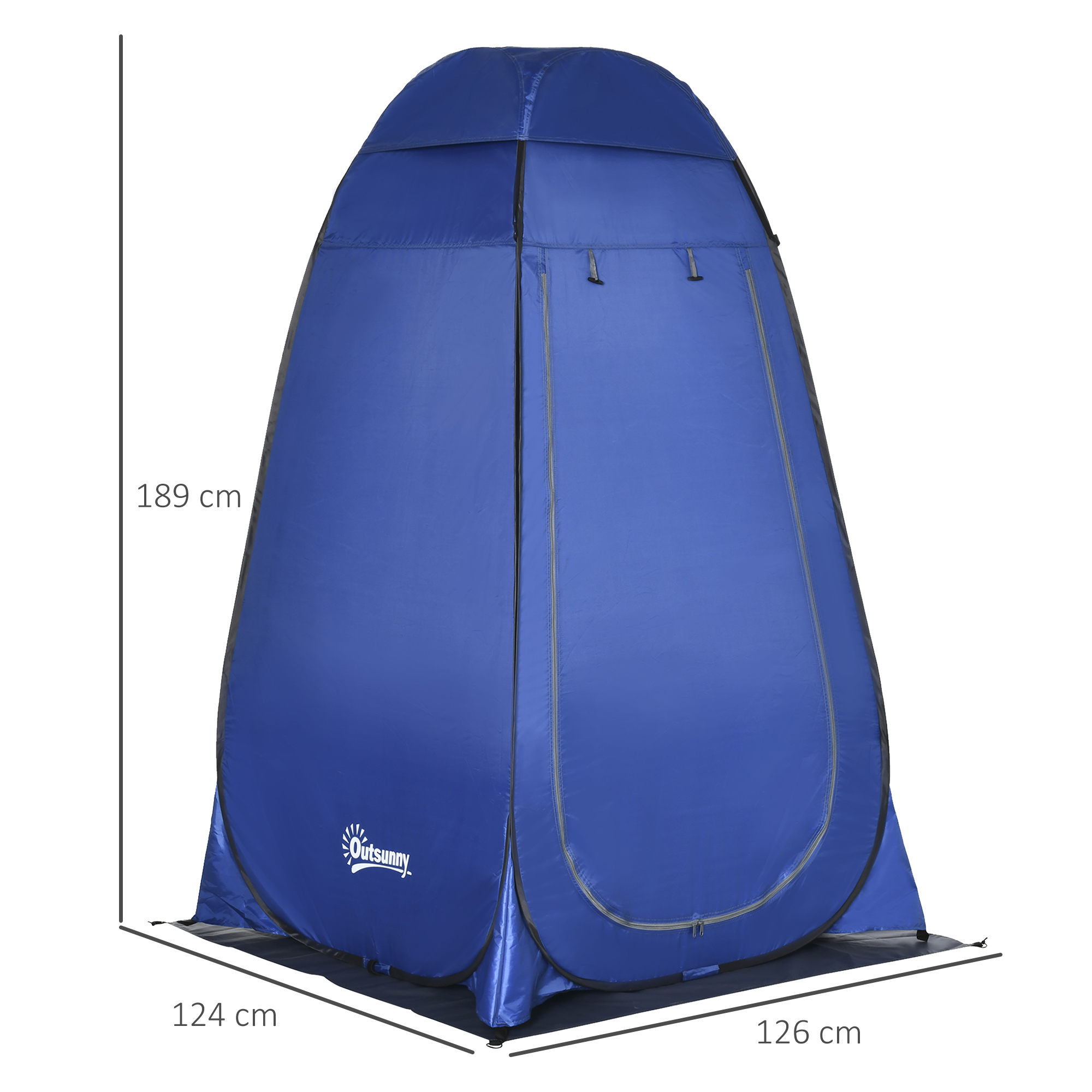 Pop up Duschzelt Toilettenzelt Camping Umkleidezelt mit Tragetasche Mobile Outdoor Toilette Umkleidekabine Lagerzelt Dunkelblau 126 x 124 x 189 cm