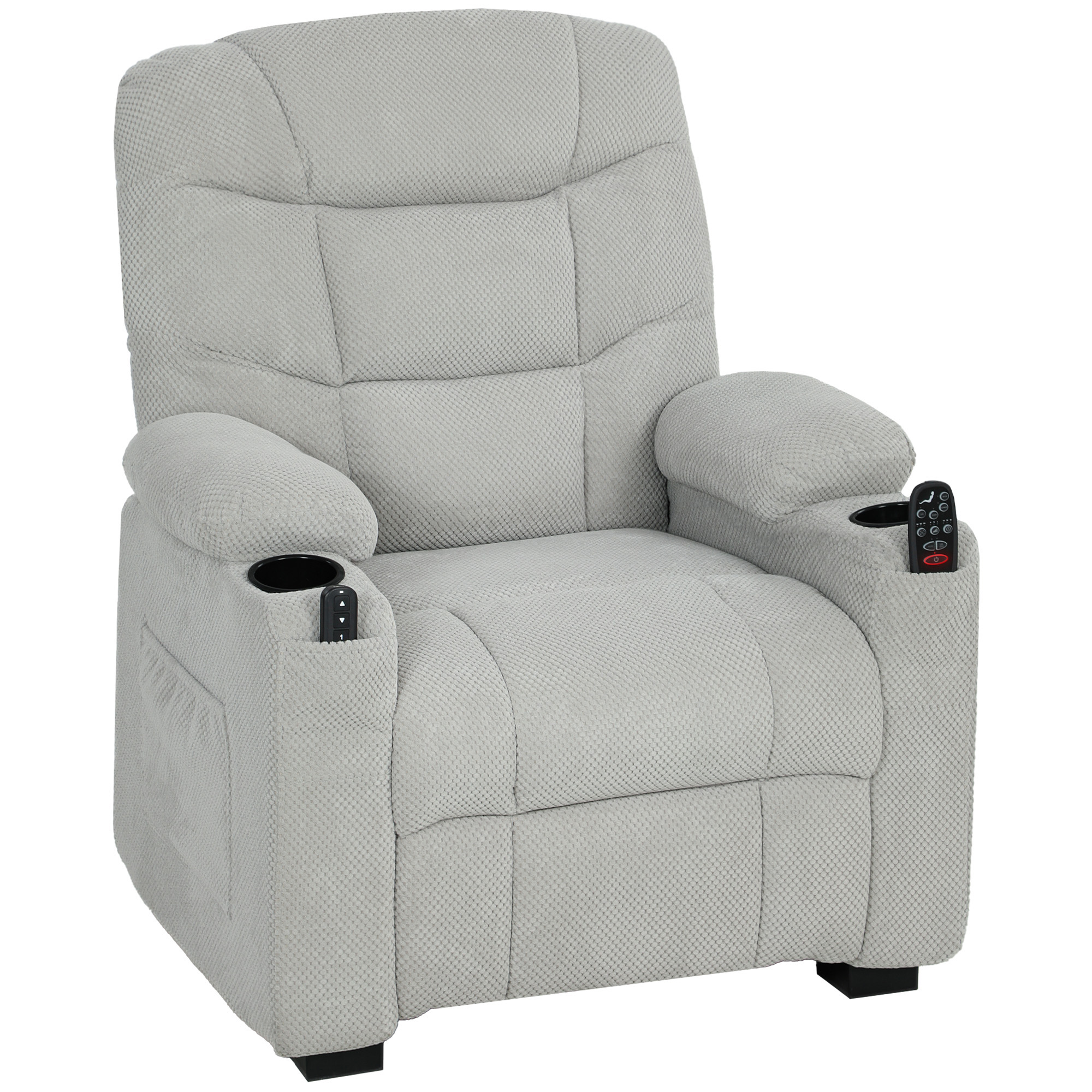 elektrischer Relaxsessel mit Massage & Wärme, leisem Motor und Memory-Funktion, Grau