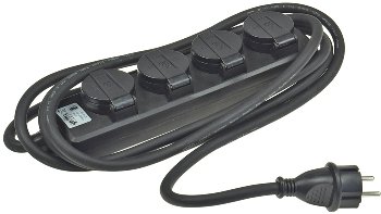 Gartensteckdosenleiste für Außen, 4-fach / IP44, H07RN-F 3G1,5mm², Zuleitung 3m