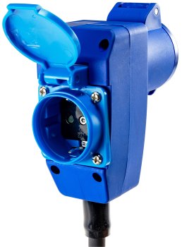 CEE Adapter 90° Winkel mit Steckdose / 230V, H07RNF 3G2,5, 1,5m Kabel