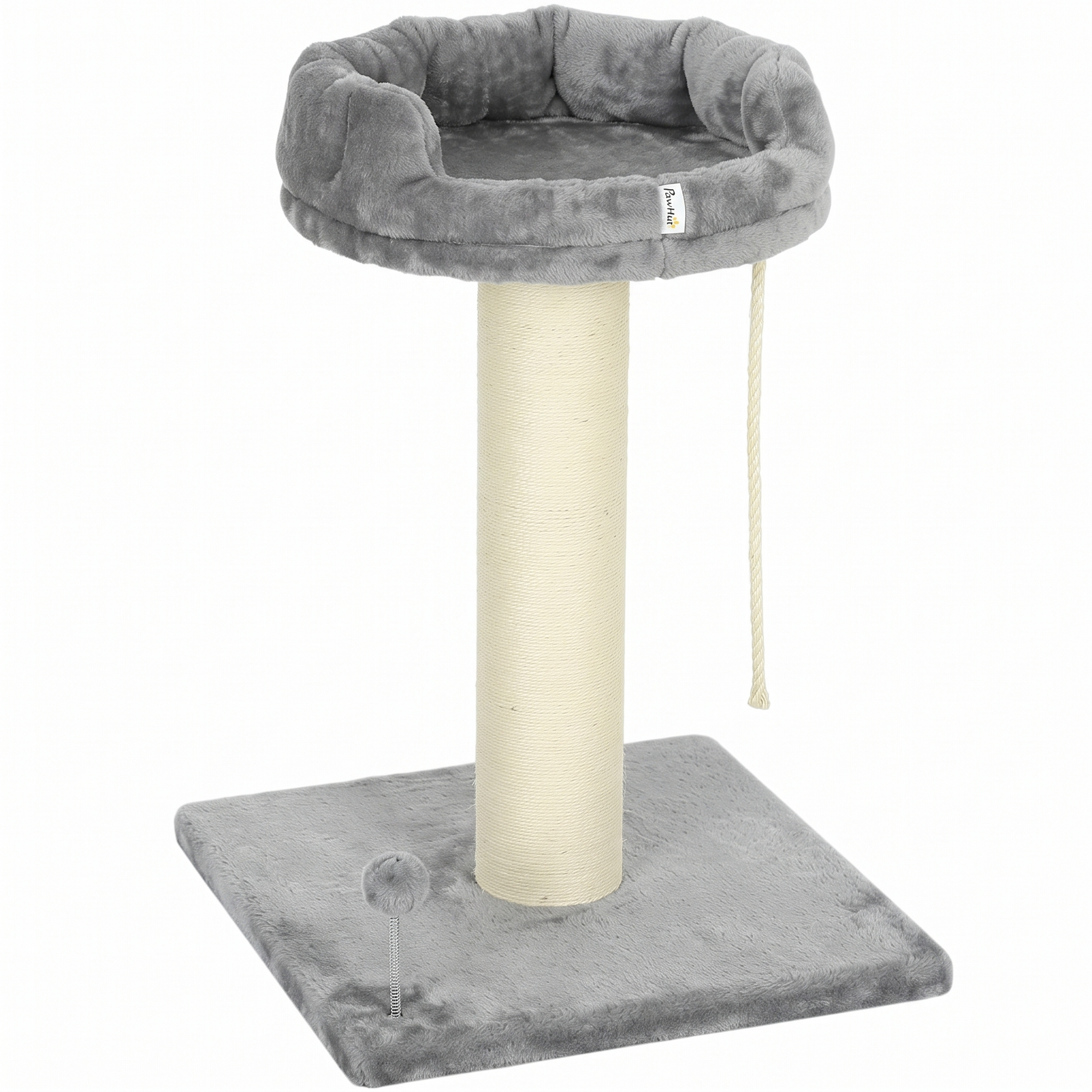 Kratzbaum Katzenbaum Katzenbett, 1 Katzenbett, inkl. Katzenspielzeug, 55 cm x 55 cm x 83 cm, Grau