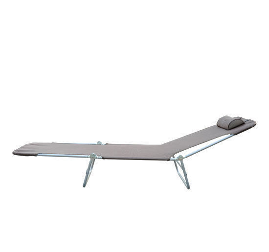 Sonnenliege klappbar Gartenliege mit Kopfkissen Liegestuhl verstellbar mit 5-Fach Campingliege bis 120kg belastbar für Garten, Balkon und Pool geeignet, 4 Farben(Braun)