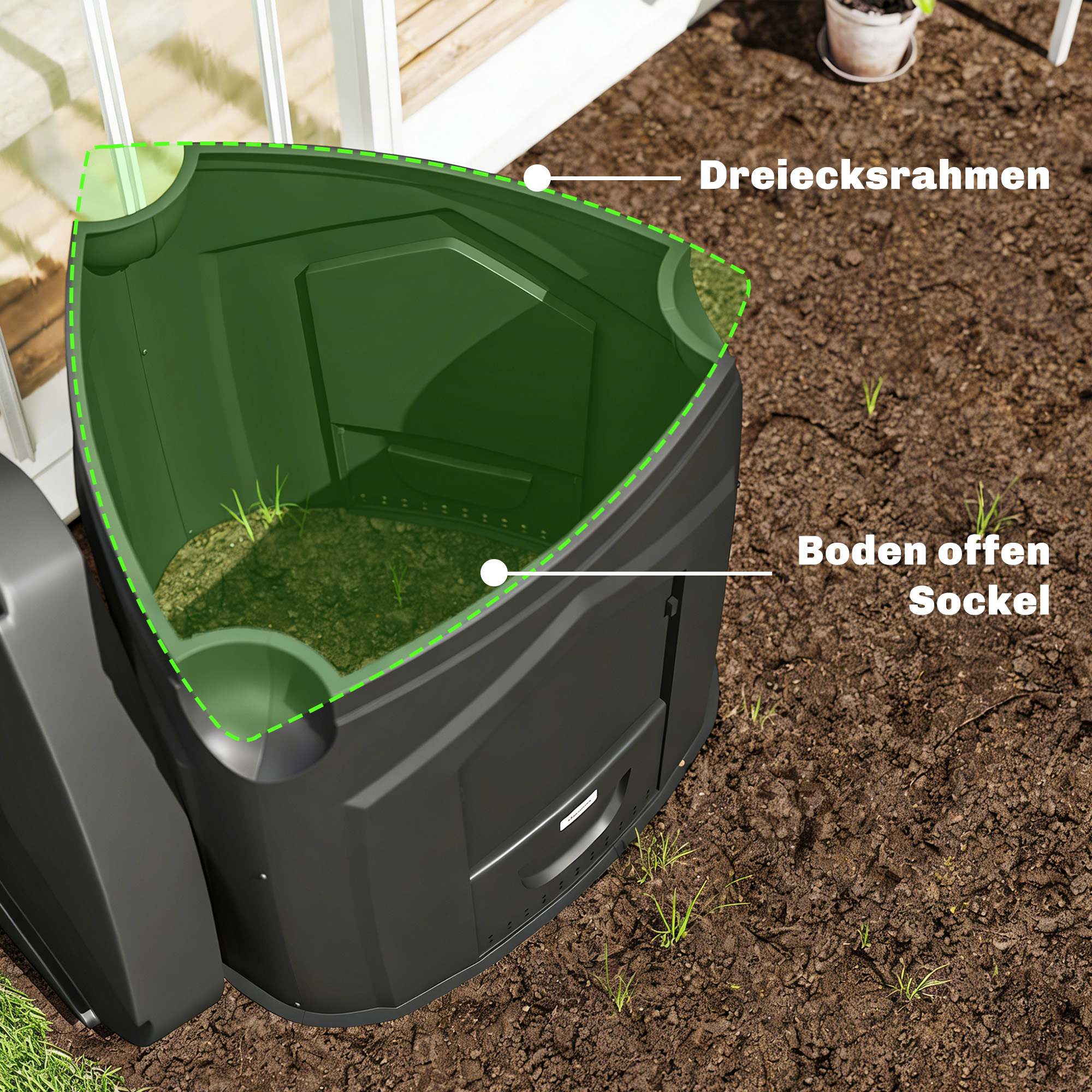 outsunny-240l-gartenkomposter-dreieckiger-kompostbehalter-mit-3-turen-schwarz~23S797PFHLO01