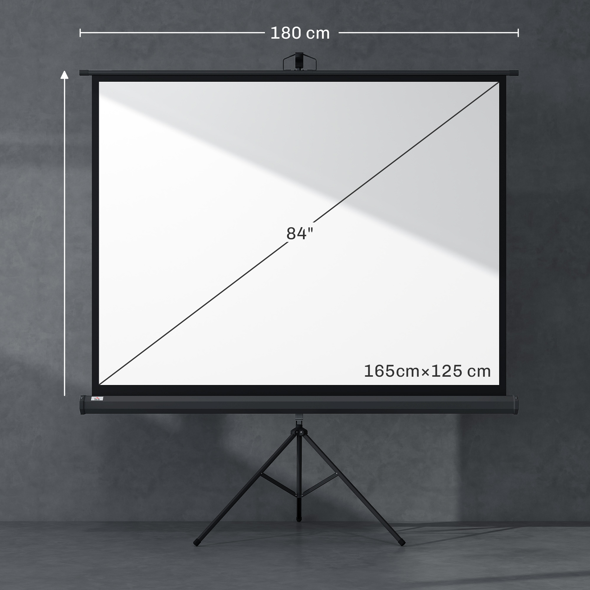 Projektionsleinwand im 4:3-Format, Kinoleinwand, Präsentationsfläche für Zuhause oder Büro, Schwarz