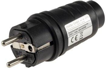 Schutzkontakt-Gummistecker für Außen / 250V/16A, IP44