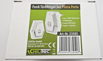 Funk-Klingel-Set "Pilota Porta" / Klingeltaster + 230V-Empfänger Klingel