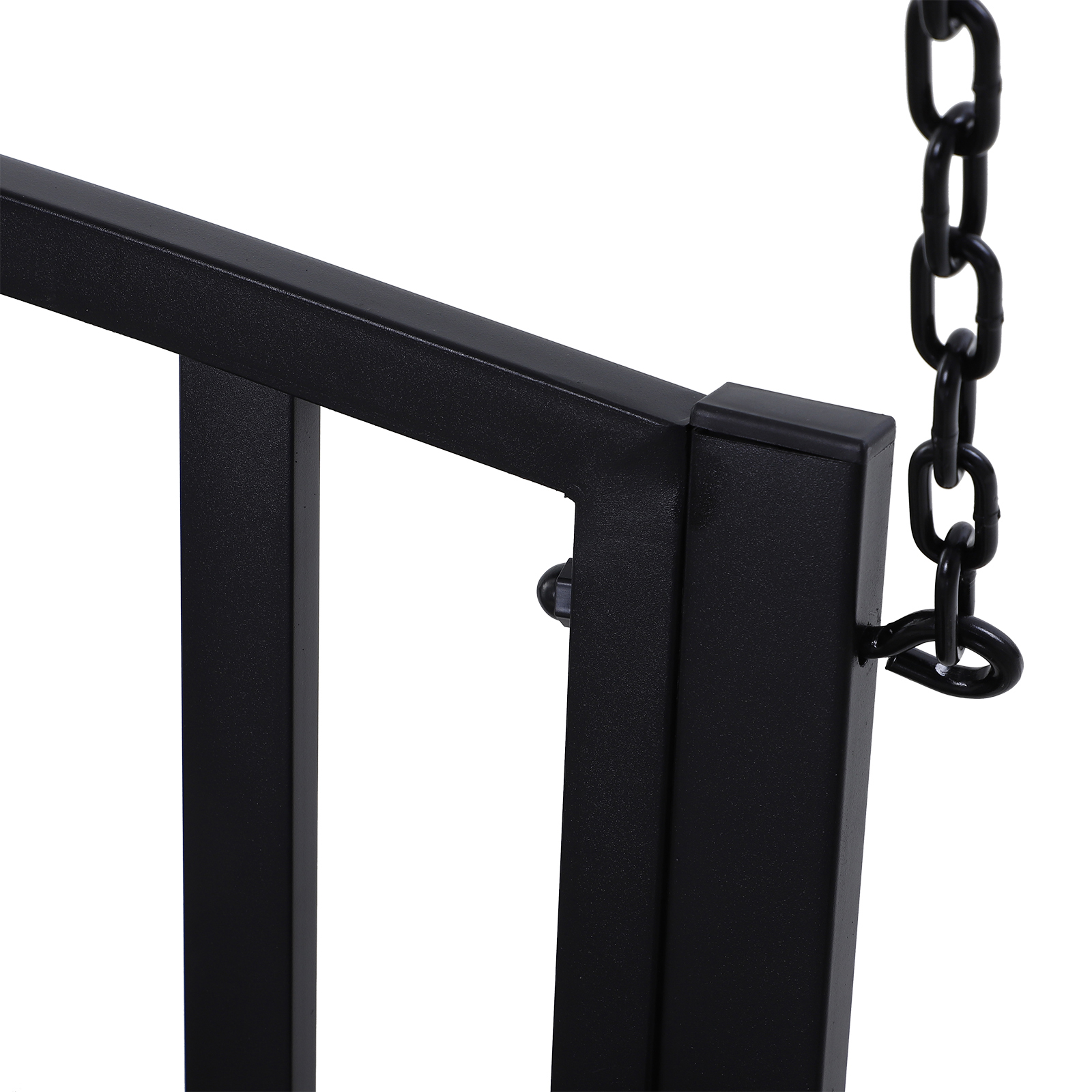 Hängebank 2-Sitzer Gartenschaukel Schaukelbank Hollywoodschaukel Schwebebank mit Ketten Metall Schwarz 127 x 60 x 53 cm