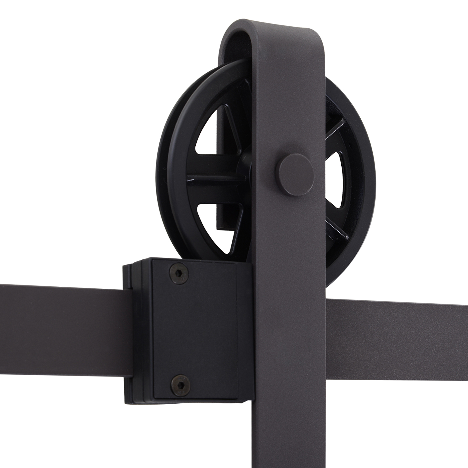 Gleitschienen-Bausatz für Schiebetür, inkl. Schienen, Rollen, Bodenstopper, 183 cm, bis 100 kg belastbar, Dunkelbraun
