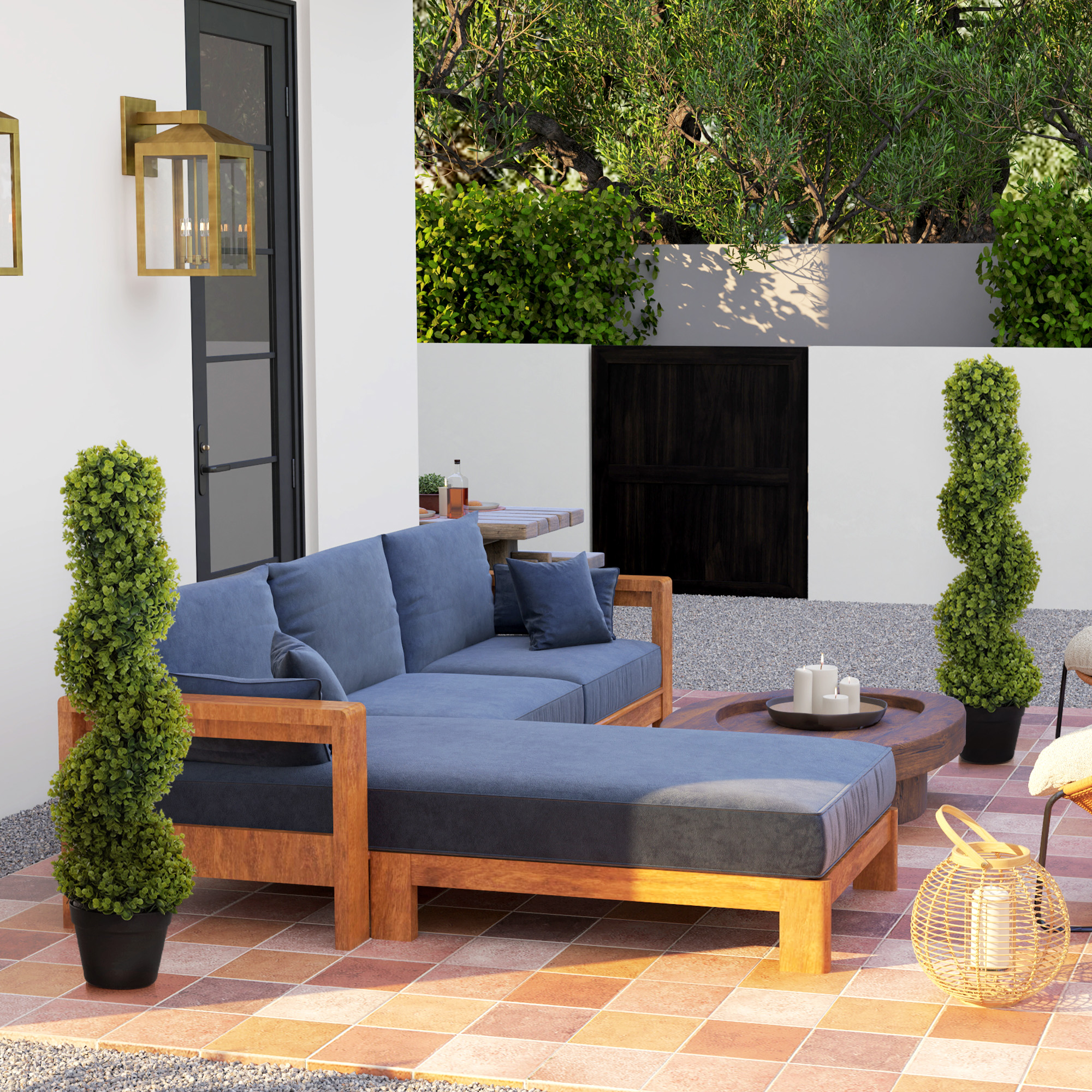 2er-Set Dekorative Pflanze, Kunstpflanzen in Töpfen, Künstliche Pflanzen für Zuhause, Indoor, Outdoor, 90 cm, Grün