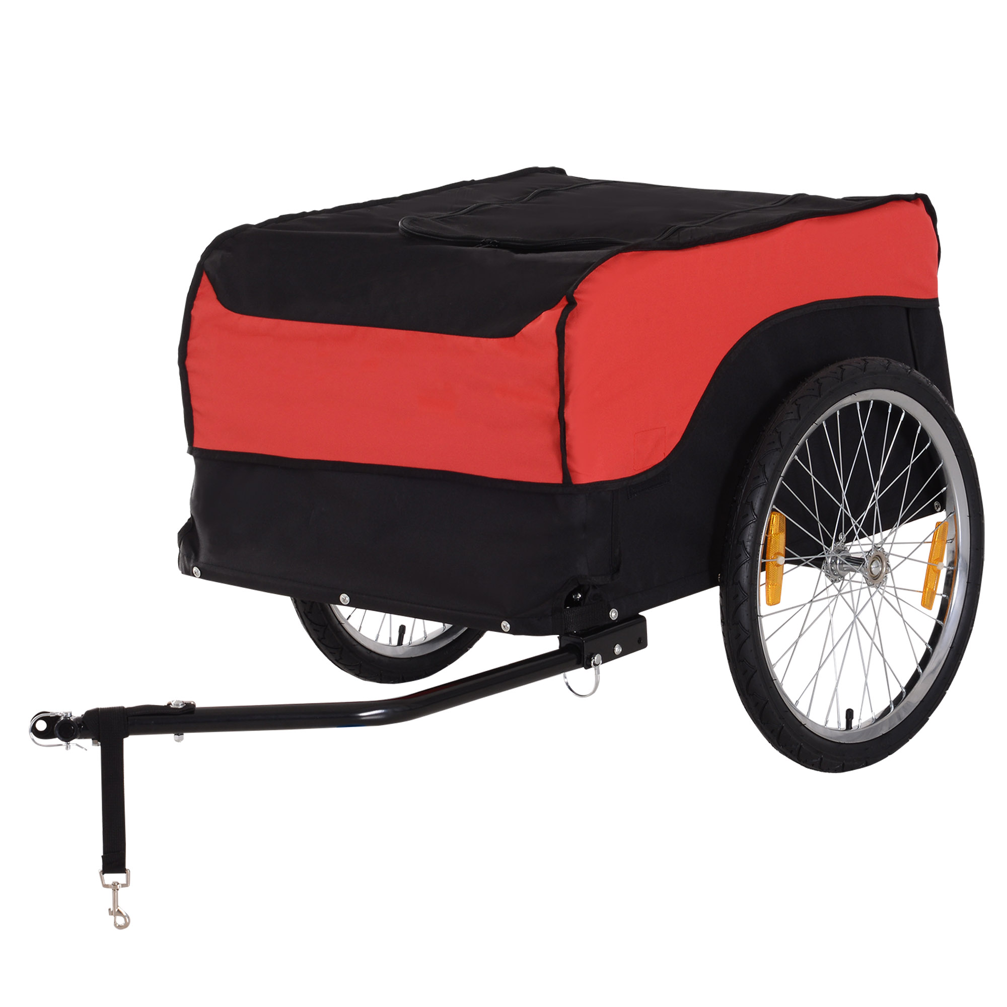 Transportanhänger Lastenanhänger Fahrrad Anhänge Lasten-Fahrradanhänger CargoTrailer (Rot-Schwarz)