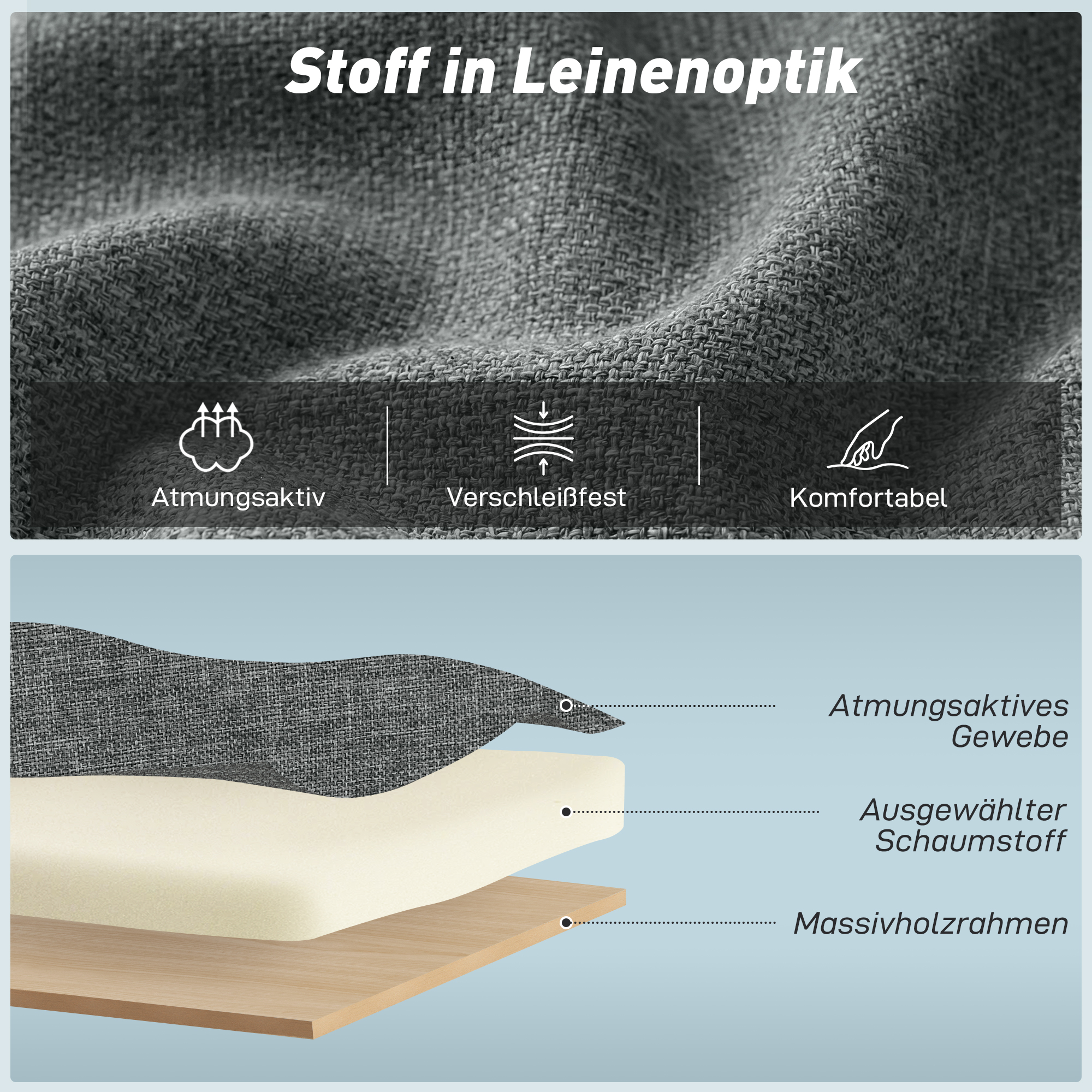 4-in-1 Multifunktionales Schlafsofa, umklappbarer Schlafsessel mit verstellbarer Rückenlehne und Kissen