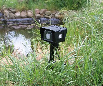 Gartensteckdose mit Erdspieß, 2-fach, IP44, 10m Kabel, Zeitschaltuhr