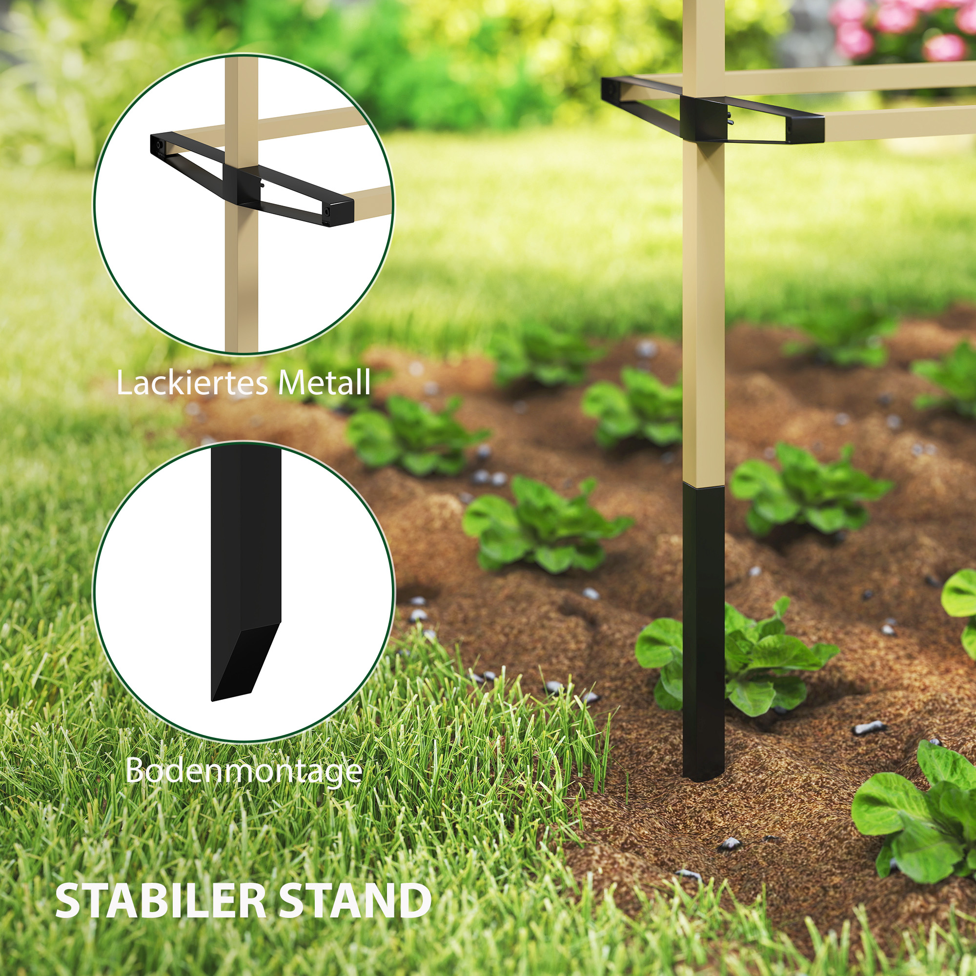 Flexibles Metall-Gartenspalier für Beeren: Himbeeren, Brombeeren & Blaubeeren - Erweiterbares Spalier