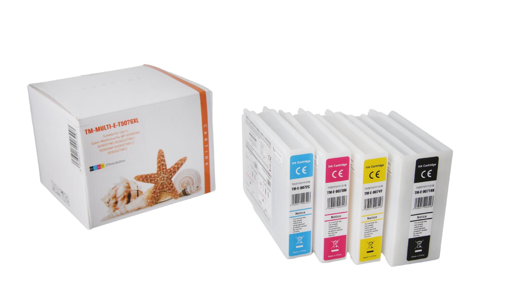 Multipack T9076 alternativ Tinte für Epson / C13T9071 440 / BK270ml / CMY120ml Multipack T9076 alternativ Tinte für Epson / C13T9071 440 / BK270ml / CMY120ml
