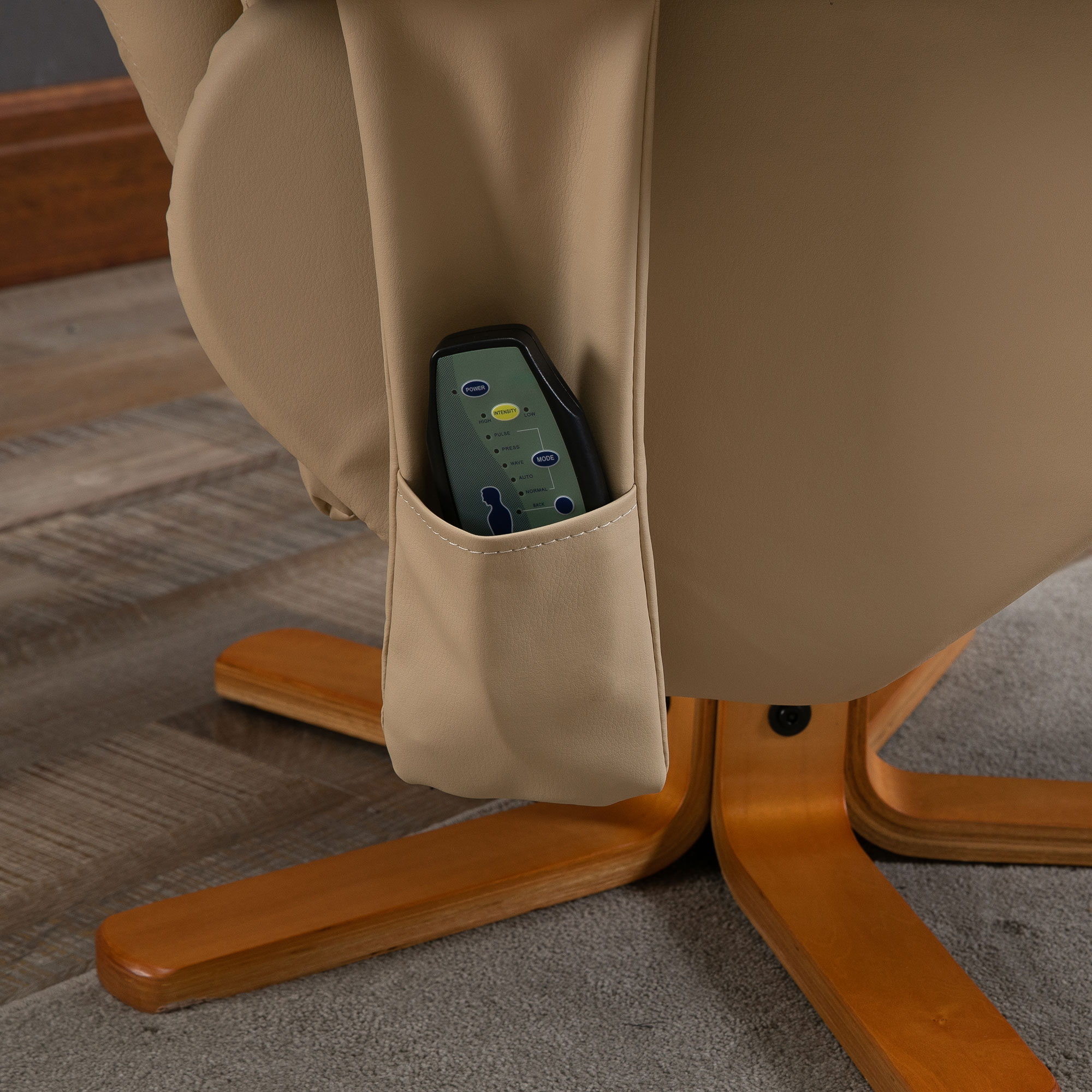 Relaxsessel Massagesessel mit Fußhocker Stauraum Liegefunktion Fernsehsessel mit Massagefunktion TV Sessel 145°-Neigung Polyester Cremeweiß 80 x 86 x 99 cm