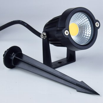 LED Gartenleuchte "CT-GS5" 5W, IP44 / 230V, 1,5m Kabel+Erdspieß, warmweiß