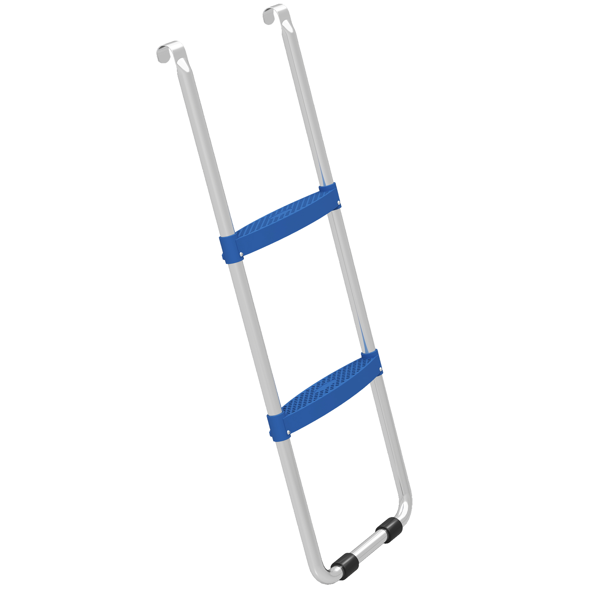 Trampolinleiter 32/63 cm 2 Stufen Einstiegsleiter Trampolin-Leiter bis 150 kg mit verzinktem Stahlrahmen Blau