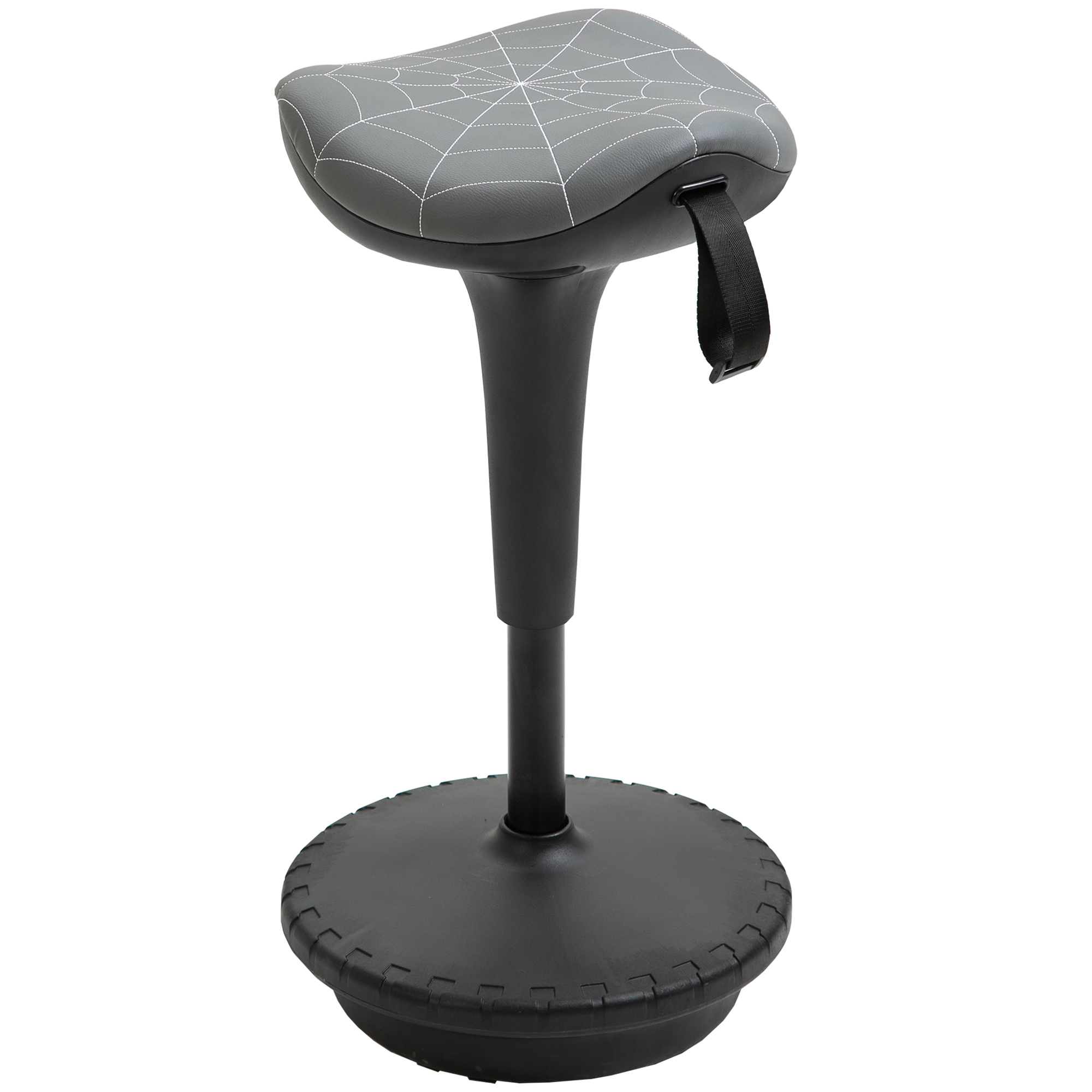 Bürohocker mit Schwenkfunktion, ergonomischer Hocker, höhenverstellbar 65,5-83,5 cm 120° neigbar Grau