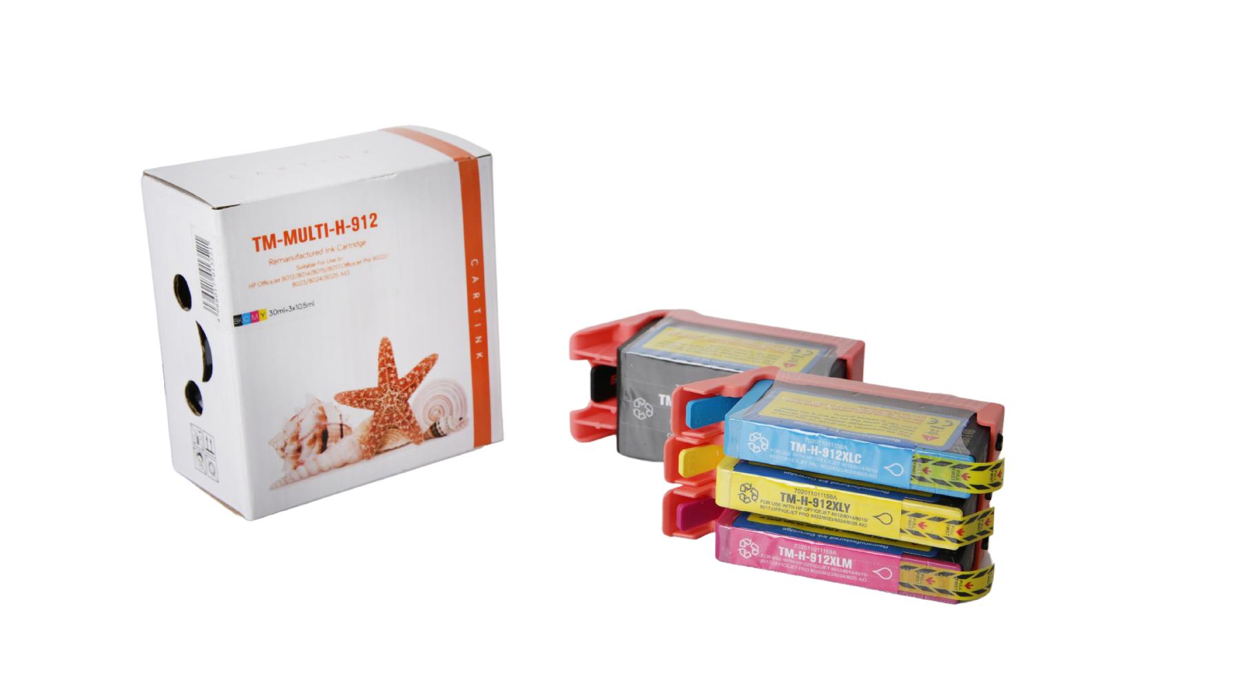 Multipack 912XL alternativ Tinte für HP / 3YP34AE / BK30ml /C,M,Y10,5ml Multipack 912XL alternativ Tinte für HP / 3YP34AE / BK30ml /C,M,Y10,5ml