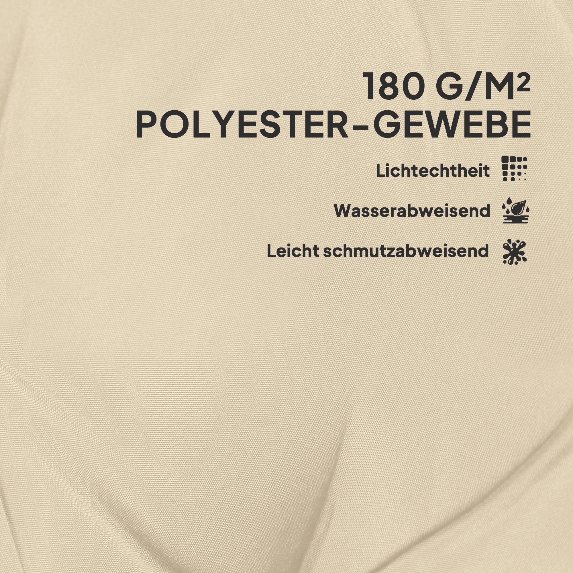 4er Set Sitzkissen 108 x 50 x 5 cm Stuhlkissen mit Bändern, Outdoor Indoor Sitzauflage Beige