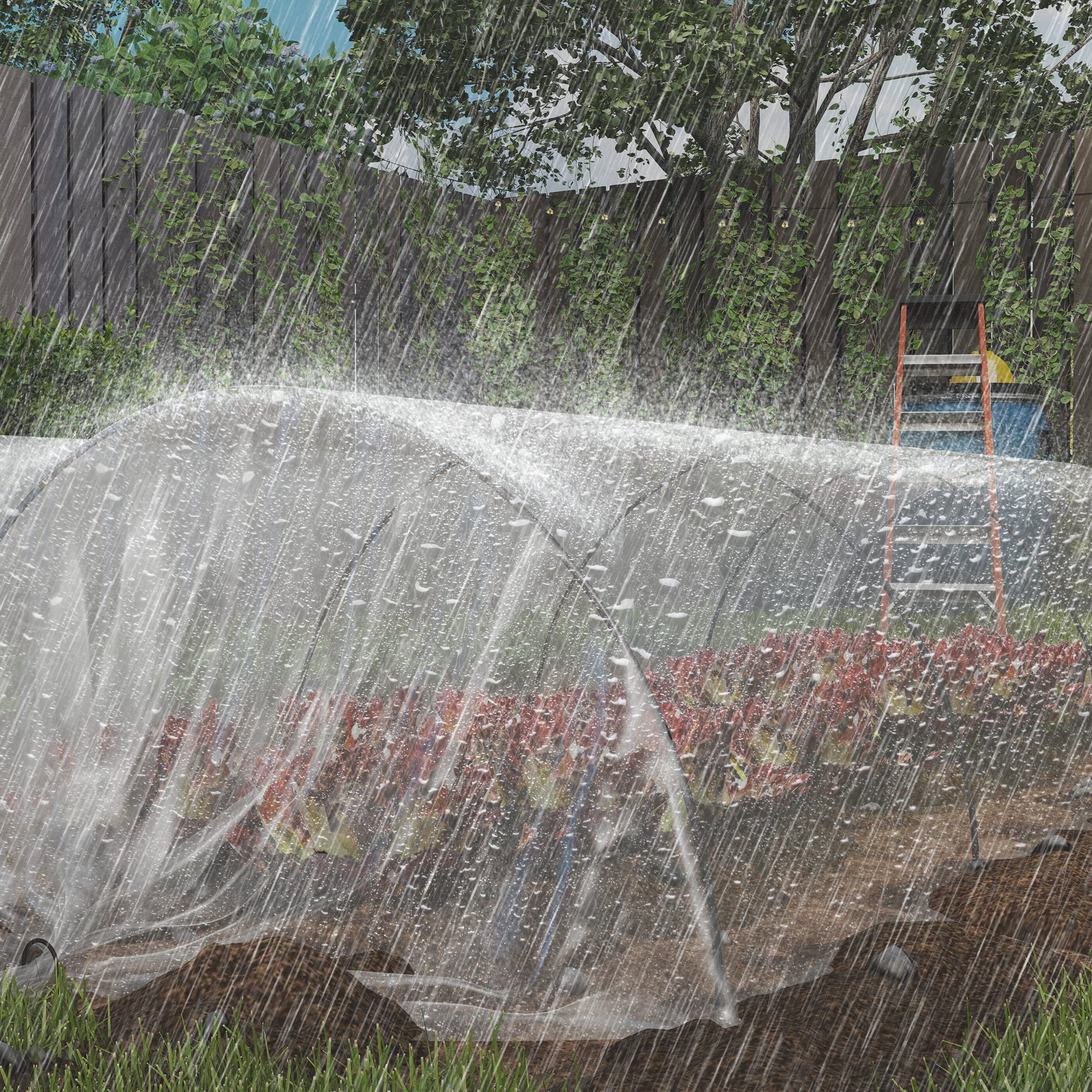 Gewächshausabdeckung aus Kunststoff, Plane zum Abdecken von Pflanzen, UV-beständig, Wasserfest, 7 x 8 m