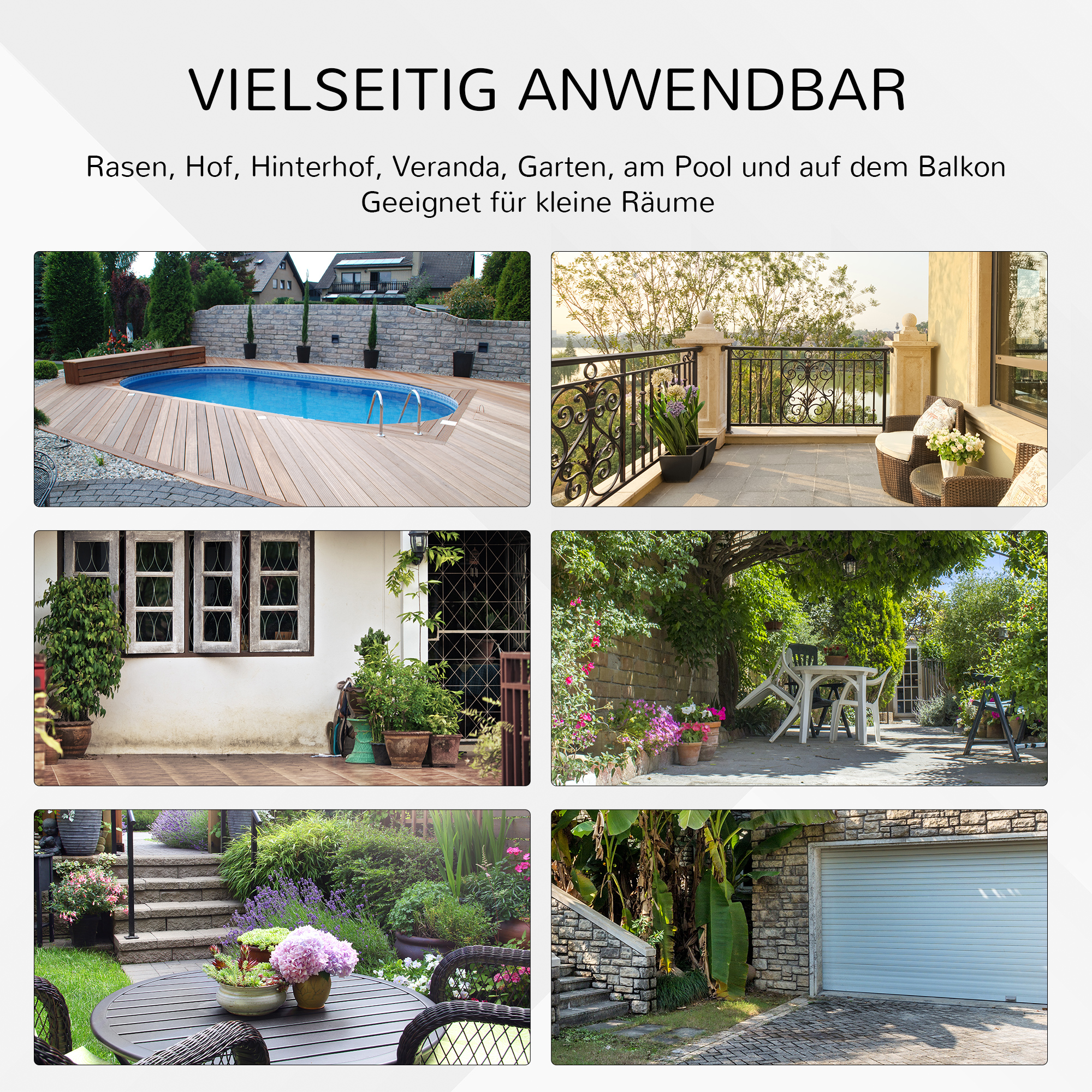 Gartentisch, klappbar, Hartglastischplatte, Stahlrahmen, Rattan-Dekor, braun, 68 x 68 x 73 cm