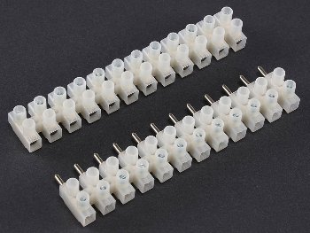 Lüsterklemmen für 2,5-4,0mm², 12 Klemmen / Messingeinsatz, transparent, steckbar