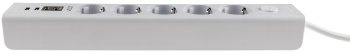 Steckdosenleiste mit Ladebuchsen für USB, USB-A /USB-C,5-fach, weiß, 1,5m Kabel