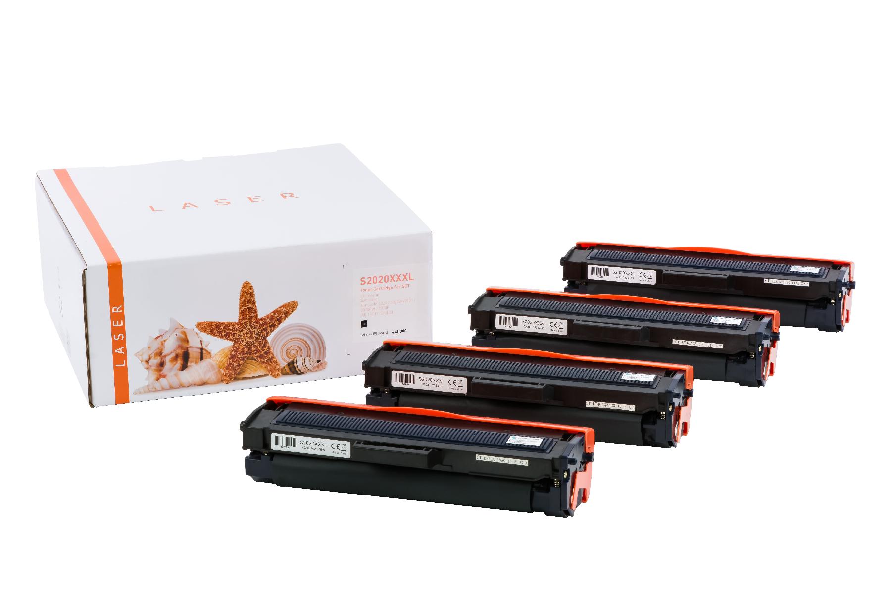 4er Set M2020XXXL alternativ Toner black für Samsung / MLTD111L/ELS / 4x3.000 Seiten