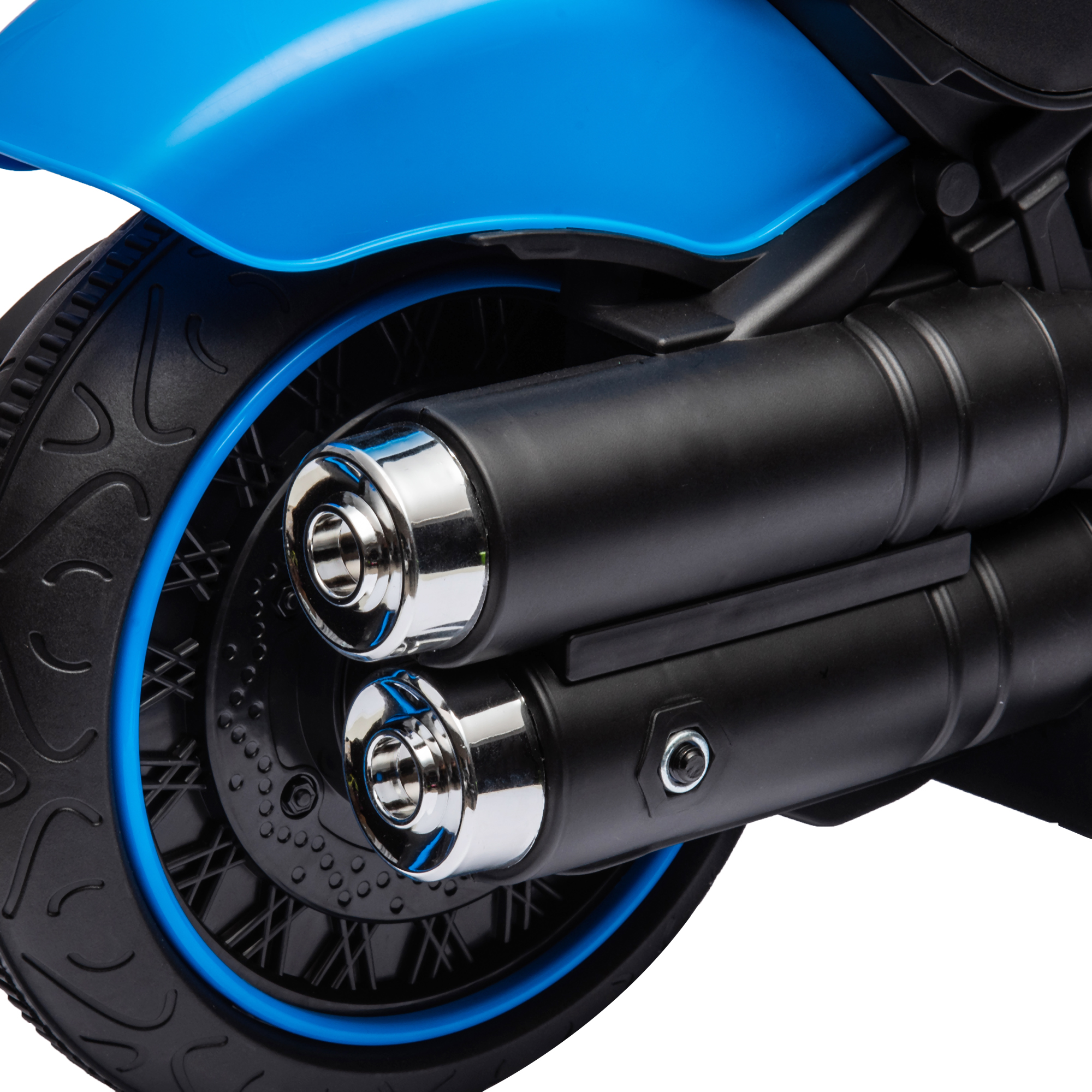 Kindermotorrad, elektrisches Kinderfahrzeug, mit Scheinwerfer, 3 km/h, Blau + Schwarz