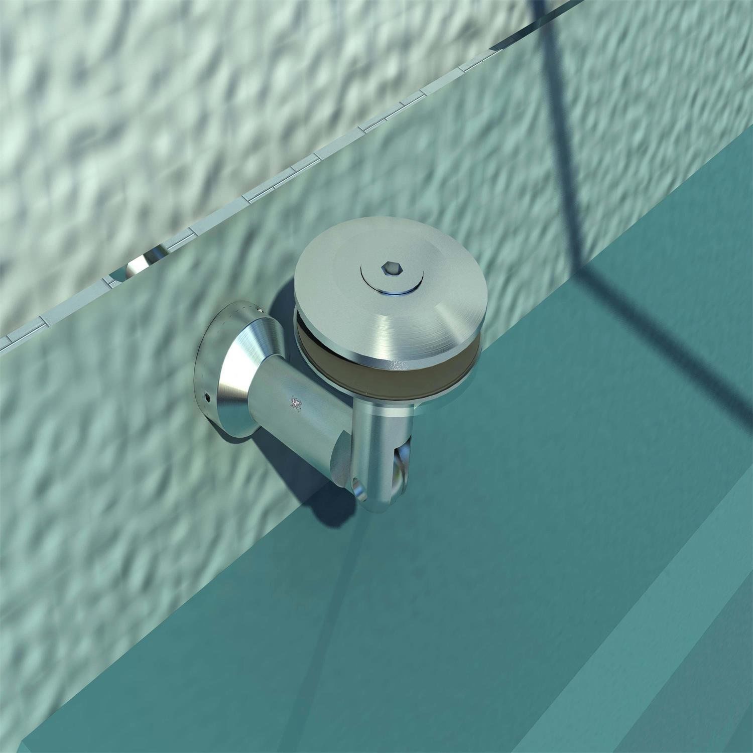 Vordach Glasvordach Türvordach gehärtetes Glas(ESG) Edelstahl Klarglas (200x90cm) (L)