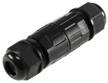 Kabelverbinder 3-polig, IP68, 450V/24A, Schraubanschluss, für Kabel Ø 6-11mm Kabelverbinder 3-polig, IP68, 450V/24A, Schraubanschluss, für Kabel Ø 6-11mm