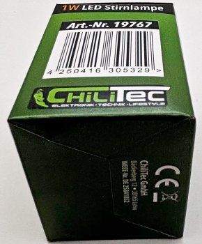 LED-Stirnlampe mit fokussierbarer 1W LED / 3x AAA Batterie nötig