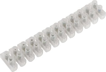 Lüsterklemmen für 4,0-10mm², 12 Klemmen, Messingeinsatz, transparent