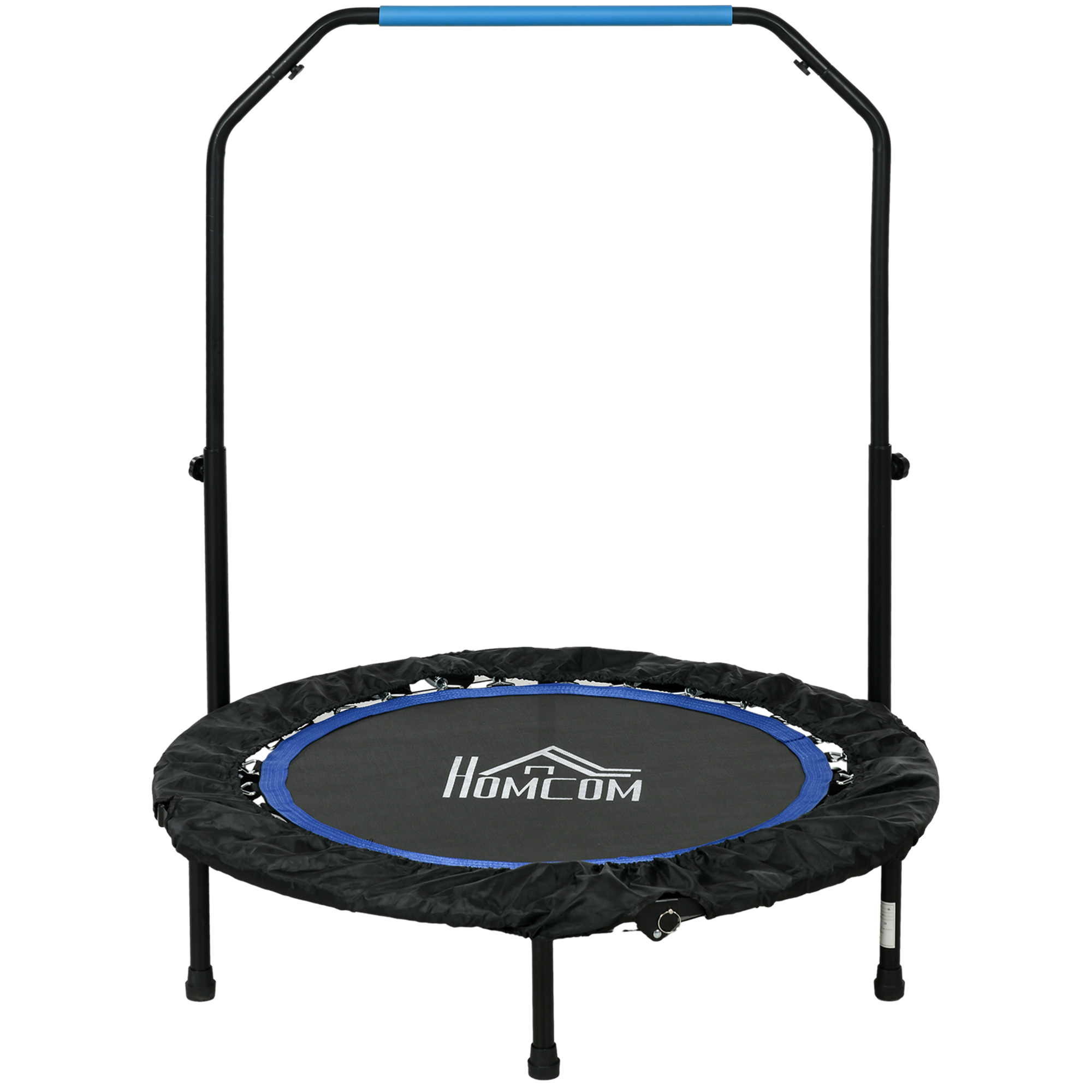 Fitnesstrampolin, klappbar, verstellbarer Haltegriff, Ø102x123H cm, bis 150 kg, Schwarz/Blau