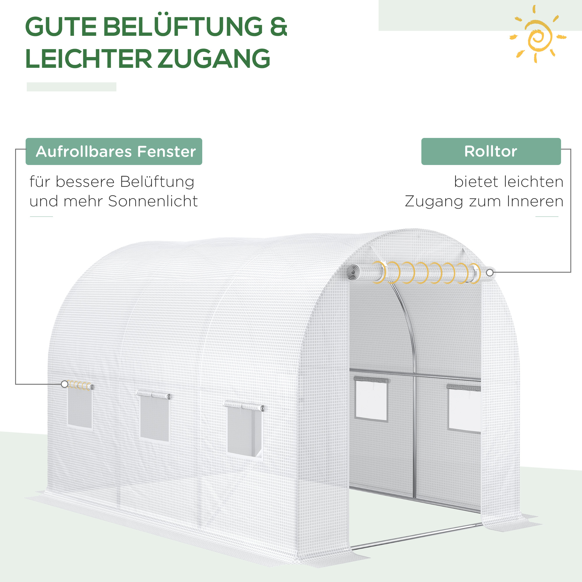 Ersatz-Gewächshausabdeckung Gewächshausabdeckung, wetterbeständig, 300 cm x 200 cm x 200 cm, Transparent