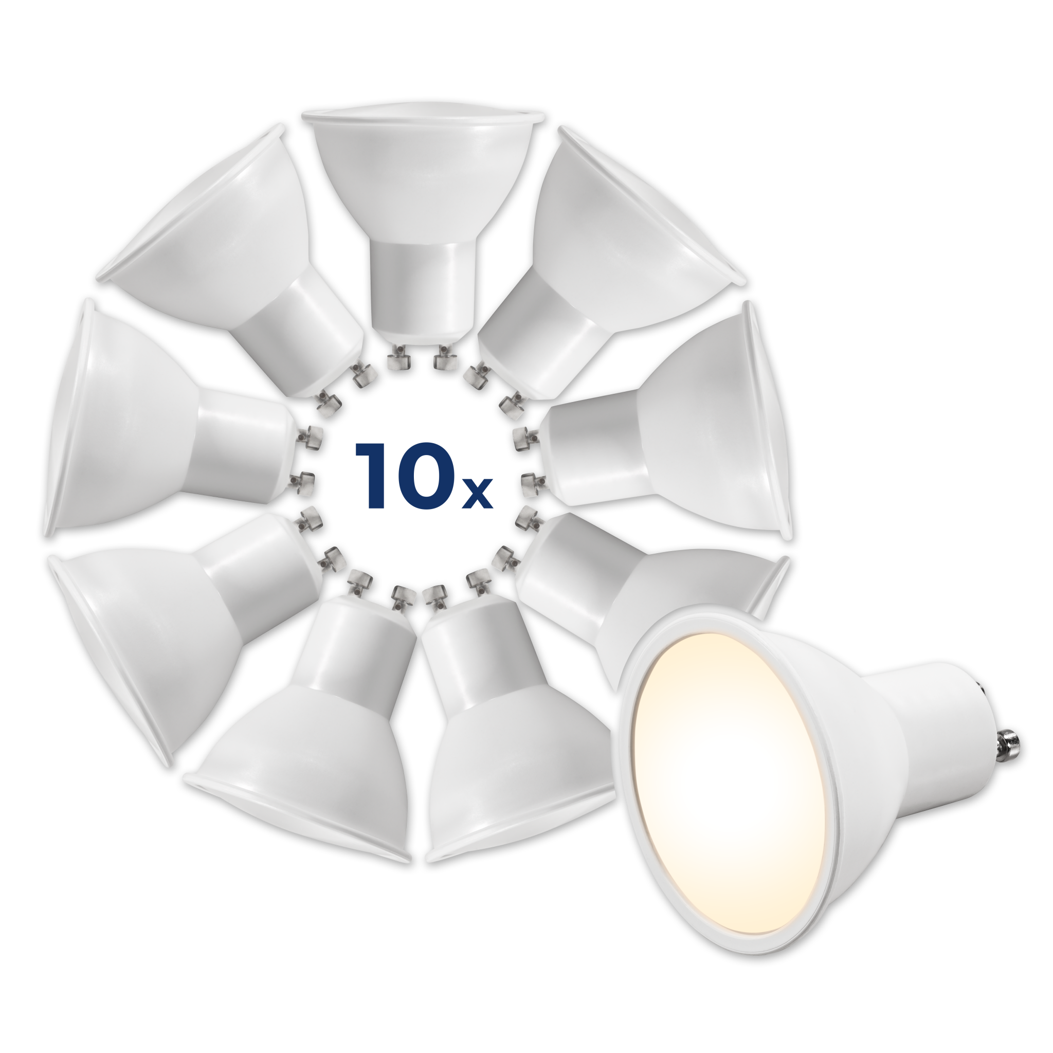 LED-Strahler McShine ''MS-60-10'' GU10, 6W, 510lm, 3000K, warmweiß,10er-Pack