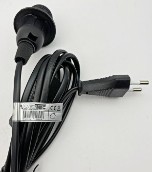 Netzkabel mit Schalter und E14 Fassung / 1,4m + 2m lang, schwarz