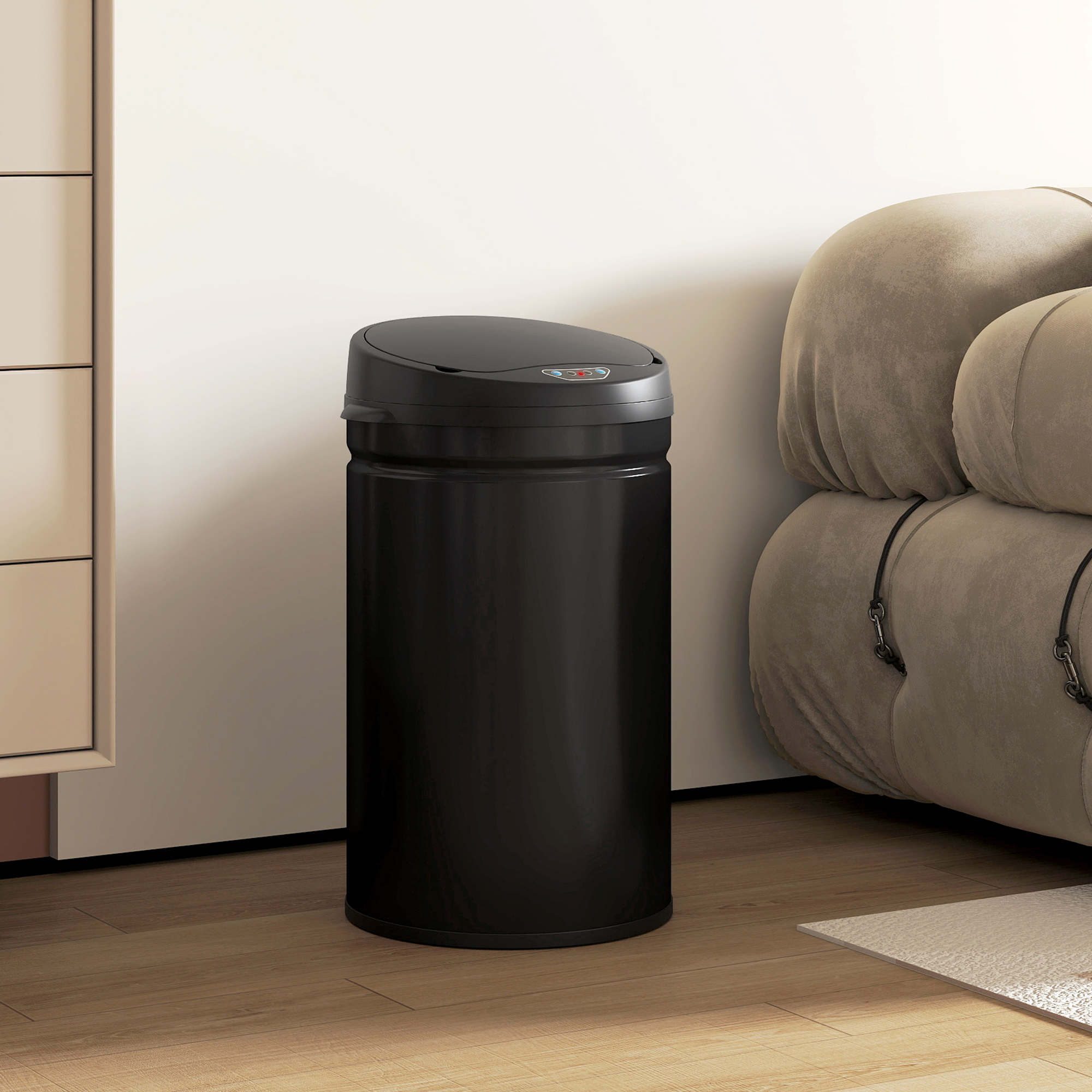 30 Liter Sensor-Mülleimer mit Soft-Close-Funktion, berührungsfreier Abfalleimer aus Edelstahl für hygienische Küchen