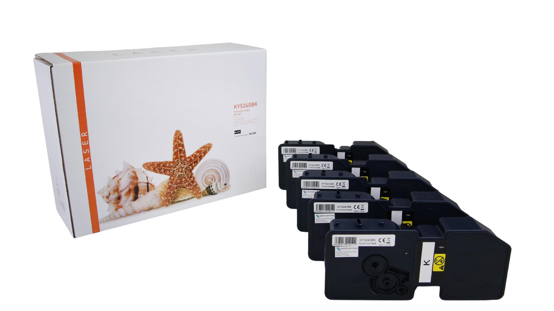 5er Set TK5240BK alternativ Toner schwarz für Kyocera / TK5240BK / 5x4.000 Seiten