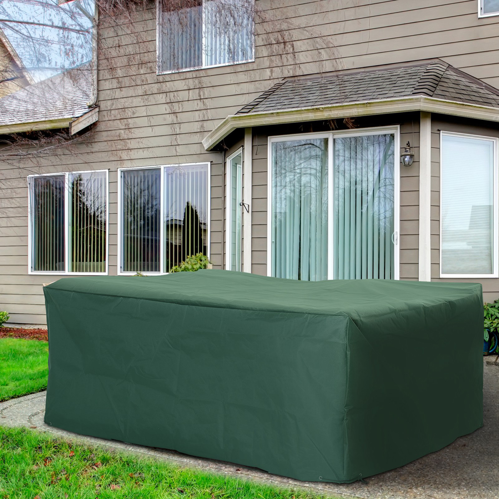 Schutzhülle Abdeckung Abdeckhaube für Gartenmöbel 600D-Oxford Grün 210 x 140 x 80 cm