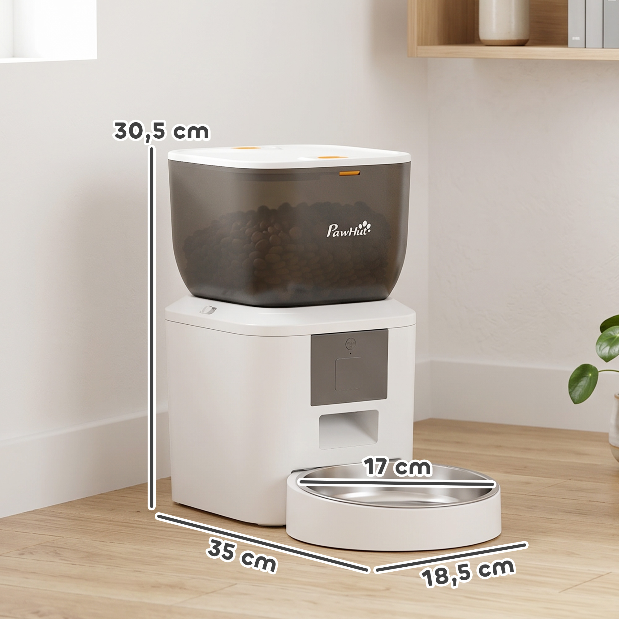 automatischer Katzenfutterautomat, WLAN, 4l, App-Steuerung, 1–10 Mahlzeiten, 10s Futterruf